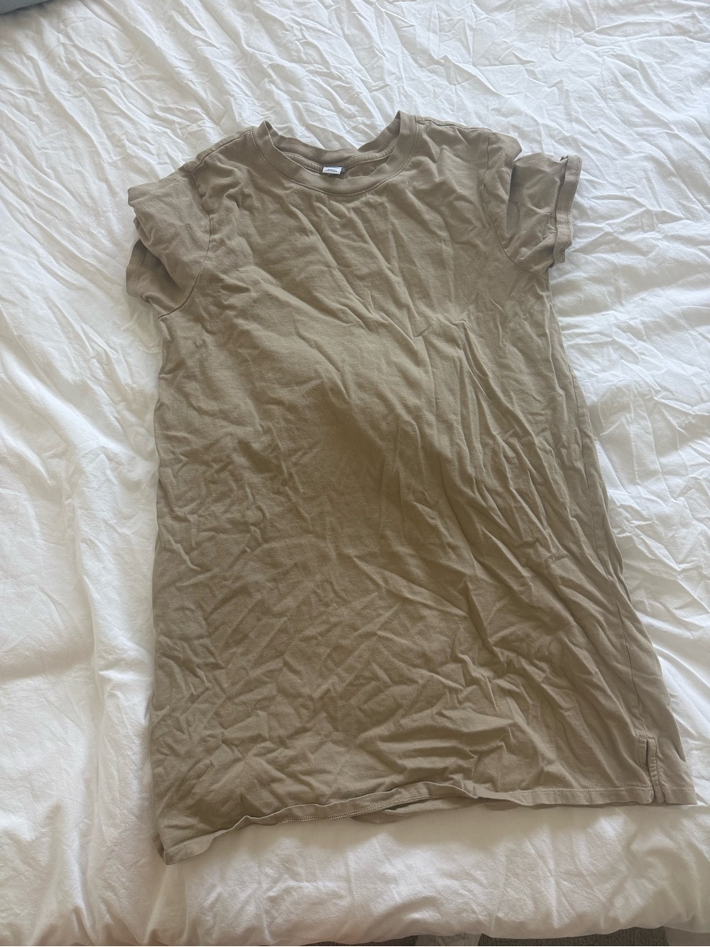 Old Navy Short Sleeve Tee Dress in Tan